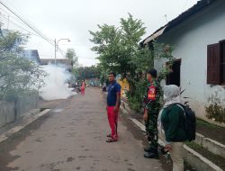 Kurangi Resiko Penyebaran Penyakit Demam Berdarah, Babinsa Sendangbumen Dampingi Fogging
