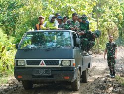 Mobil Pick Up Sebagai Sarana Angkut Satgas TMMD 124 Kodim Nganjuk Menuju Sasaran Pengerjaan