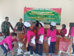 Satgas TMMD 124 Kodim Nganjuk Bersama Dinas Tenaga Kerja Gelar Latihan Memasak
