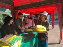 Kodim 0810/Nganjuk Gelar Gerakan Pangan Murah ( GMP) Bersama Bulog, Bantu Ringankan Beban Masyarakat