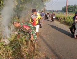 Ciptakan Lingkungan Bersih, Babinsa Bagor Gelar Kerja Bakti Bersama Warga