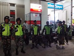 Kodim 0810/Nganjuk Bersama Banser Gelar Patroli Gabungan Jaga Kondusifitas Wilayah