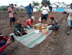 Babinsa Koramil 0810/15 Rejoso Hadiri Tasyakuran Dimulainya Pembangunan Koperasi Desa Kelurahan Merah Putih di Wilayah Binaan