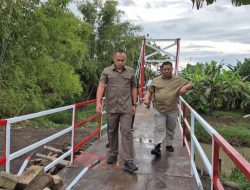 Danrem 081/Dsj Tinjau Pengerjaan Tahap Akhir Pembangunan Jembatan Gantung Perintis Garuda di Sukomoro