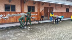 Koramil 0810/11 Prambon Laksanakan Karya Bakti Dukung Program ASRI di Desa Rowoharjo