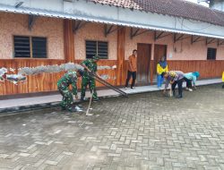 Koramil 0810/11 Prambon Laksanakan Karya Bakti Dukung Program ASRI di Desa Rowoharjo