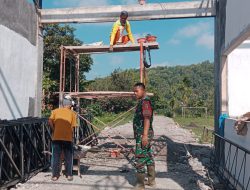 Babinsa Koramil 0810/05 Sawahan Laksanakan Pengawasan Pembangunan Koperasi Merah Putih Bersama Warga