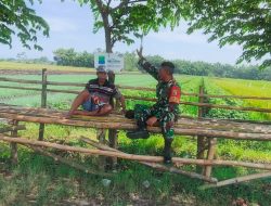 Serda Samani Babinsa Desa Nglundo Laksanakan Komsos Bersama Ketua Kelompok Tani Indo Tani