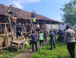 Sinergi TNI-Polri dan Pemerintah, Kerja Bakti Massal Pulihkan Dampak Puting Beliung di Desa Ngadipiro