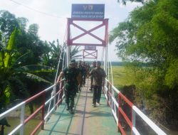 Kodim 0810/Nganjuk menerima Tim Wasev Sterad di Jembatan Perintis Garuda Desa Bagor Wetan Kec. Sukomoro Kab. Nganjuk
