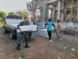 Babinsa Koramil 0810/18 Ngetos Gotong Royong Bangun Masjid, Wujud Karya Bhakti Pererat Kemanunggalan TNI dengan Rakyat