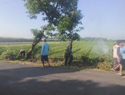 BABINSA DESA NGLUNDO PELAKSANAKAN KARYA BAKTI PEMBERSIHAN LINGKUNGAN DI DUSUN JOPATRAN