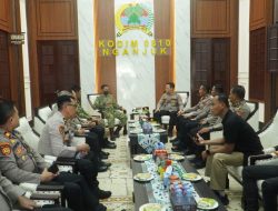 DANDIM 0810/NGANJUK TERIMA SILATURAHMI KAPOLRES NGANJUK BESERTA PEJABAT UTAMA POLRES NGANJUK