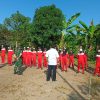 Babinsa Koramil 0810/15 Rejoso Berikan Materi Wasbang dan Pelatihan PBB kepada Siswa SMPN 1 Atap Tritik