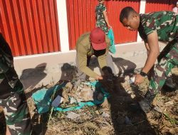 Gotong Royong TNI-Polri dan Warga Desa Margopatut Perkuat Kebersamaan Sekaligus Ciptakan Lingkungan Bersih