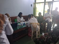 Koramil 0810/15 Rejoso Bersinergi dengan Puskesmas Rejoso Gelar Pemeriksaan Kesehatan bagi Anggota dan Persit