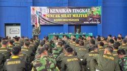 Kodim 0810/Nganjuk Gelar Ujian Kenaikan Tingkat Pencak Silat Militer, 450 Prajurit Ikuti Ujian