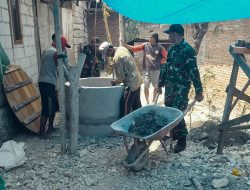 Babinsa Koramil Ngluyu Bantu Pembangunan Sumur, Dukung Ketersediaan Air Bersih bagi Warga Desa Tempuran
