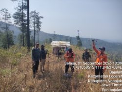 KEBAKARAN HUTAN MELANDA PETAK 67B RPH BAJULAN, API MEREMBET DARI PETAK 55 DAN MENJALAR DI LERENG GUNUNG WILIS
