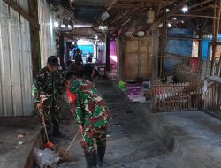 Pasar Rejoso Diserbu Pasukan Kebersihan! Sambut HUT ke-81 TNI, Koramil dan Warga Bersatu Angkat Sampah