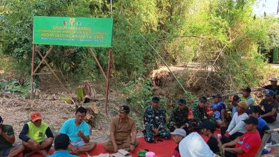 Groundbreaking Pembangunan Jembatan Garuda, Babinsa dan Warga Desa Klagen Gelar Tasyakuran
