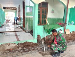 WUJUD NYATA KEMANUNGGALAN TNI DAN RAKYAT, BABINSA KORAMIL 02/BAGOR TURUN LANGSUNG BANTU PEMBANGUNAN MASJID DARUL-FALAH