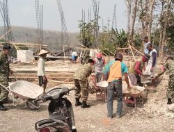 Gotong Royong TNI dan Warga, Pembangunan Masjid Al Husayn di Ngluyu Terus Dikebut