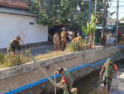 Sambut HUT ke-81 TNI, Prajurit Kodim 0810/Nganjuk Turun ke Sungai, Bersihkan Sampah Demi Lingkungan