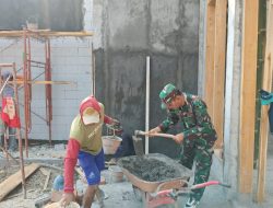WUJUDKAN KEPEDULIAN TERHADAP SARANA IBADAH, BABINSA NGLUYU BERSAMA WARGA GELAR KARYA BAKTI PEMBANGUNAN MASJID