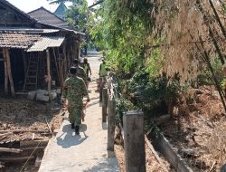 Progres 20 Persen, Kodim 0810/Nganjuk Bersama Warga Kebutan Pembangunan Jembatan Perintis Garuda di Desa Talun